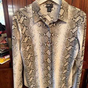 Cue Women's Brown and Tan Blouse